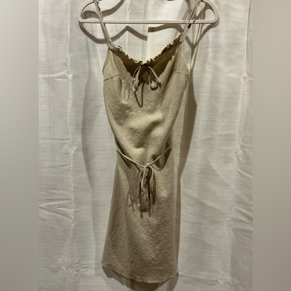 Elegant Tan Midi Dress
